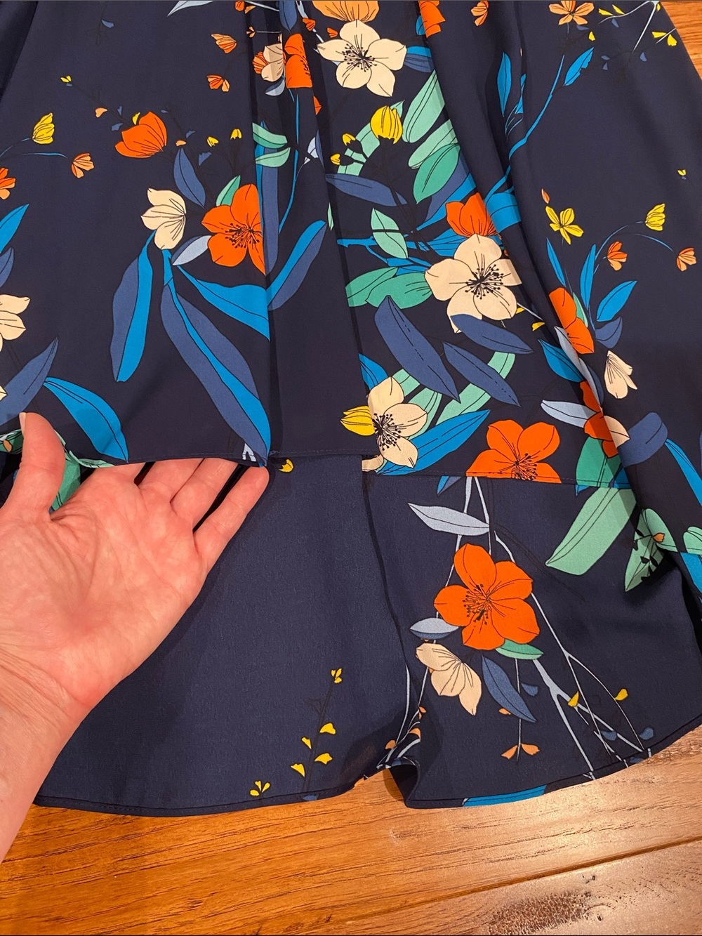 Nanette Lepore Navy Floral Long-Sleeve Midi Dress - Picture 3 of 4